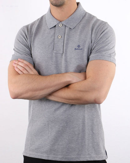 Gant Poloshirt mit Kontrastkragen Grau/Blau