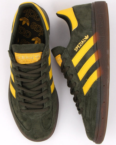 Adidas Spezial Trainers Khaki Green/Yellow