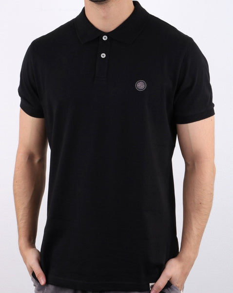 Pretty Green Tendale Jersey Polo Shirt Black