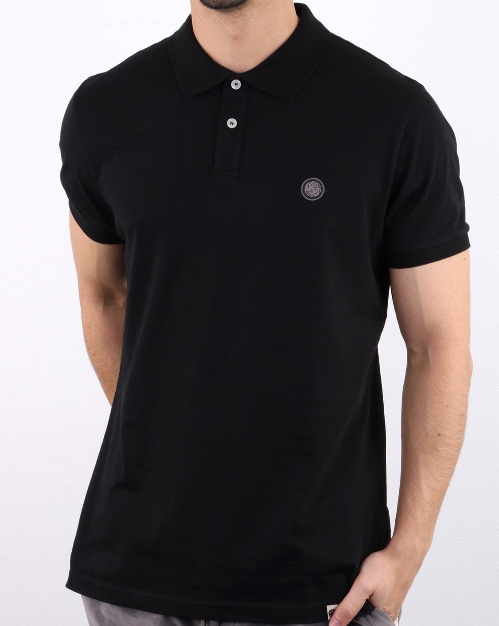 Pretty Green Tendale Jersey Polo Shirt Black