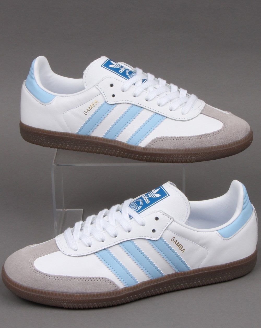 Adidas Samba Og Trainers White/Sky Blue