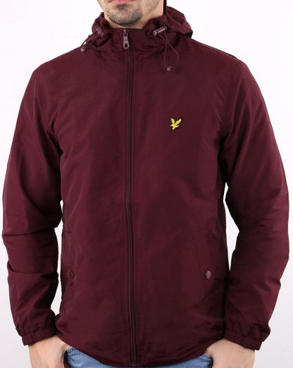 Lyle And Scott – Durchgehende Kapuzenjacke mit Reißverschluss in Burgunderrot