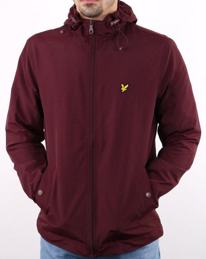 Lyle And Scott – Durchgehende Kapuzenjacke mit Reißverschluss in Burgunderrot