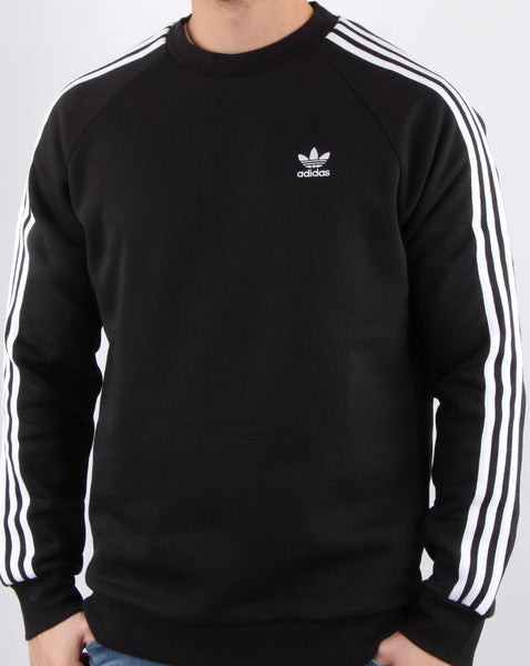 Adidas Originals 3 Stripes Crew Sweat Black