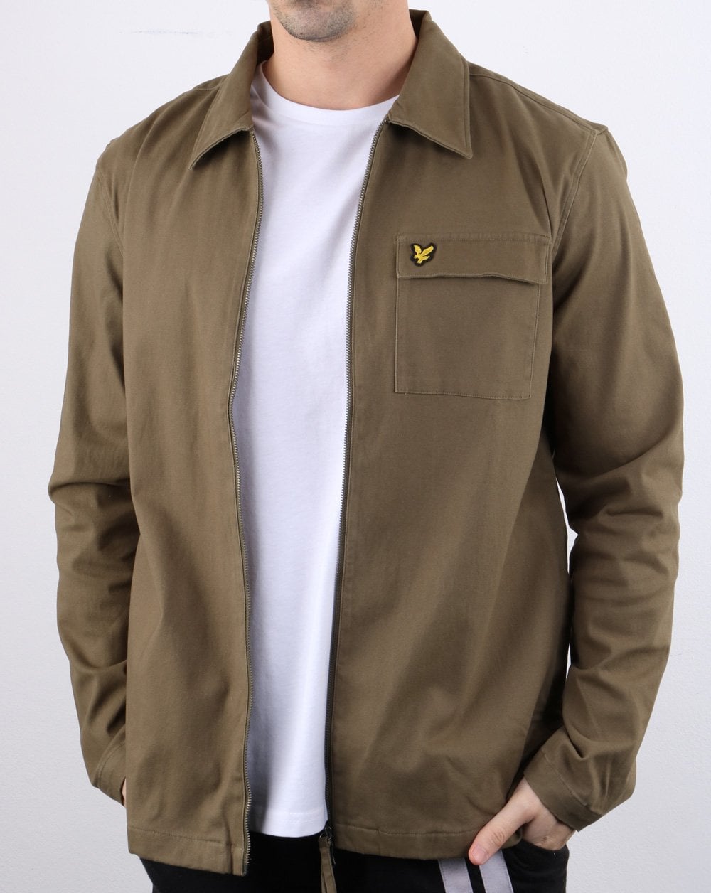 Lyle And Scott – Twill-Overshirt in Khaki