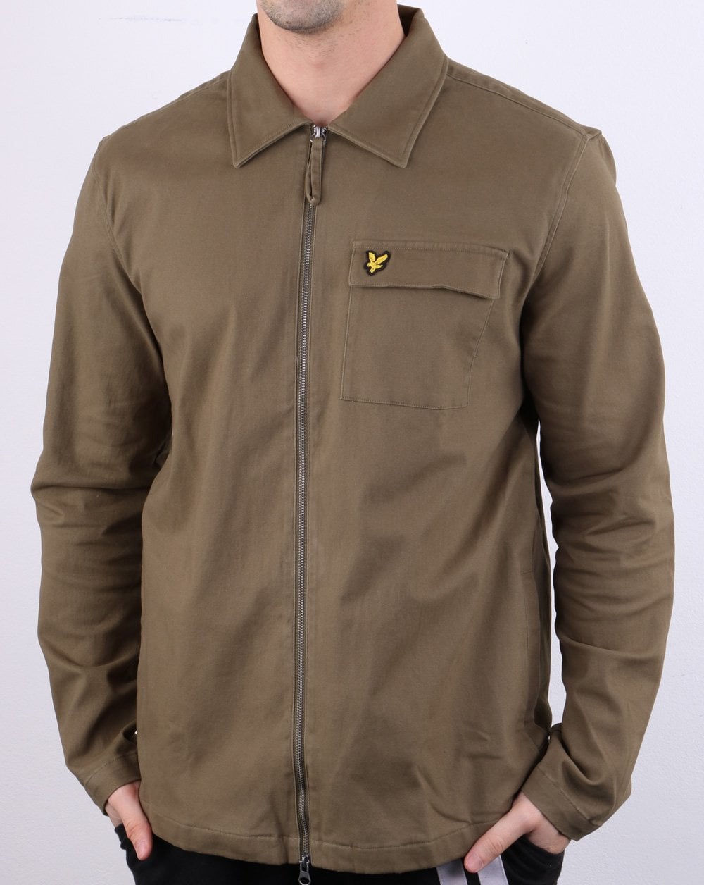 Lyle And Scott – Twill-Overshirt in Khaki