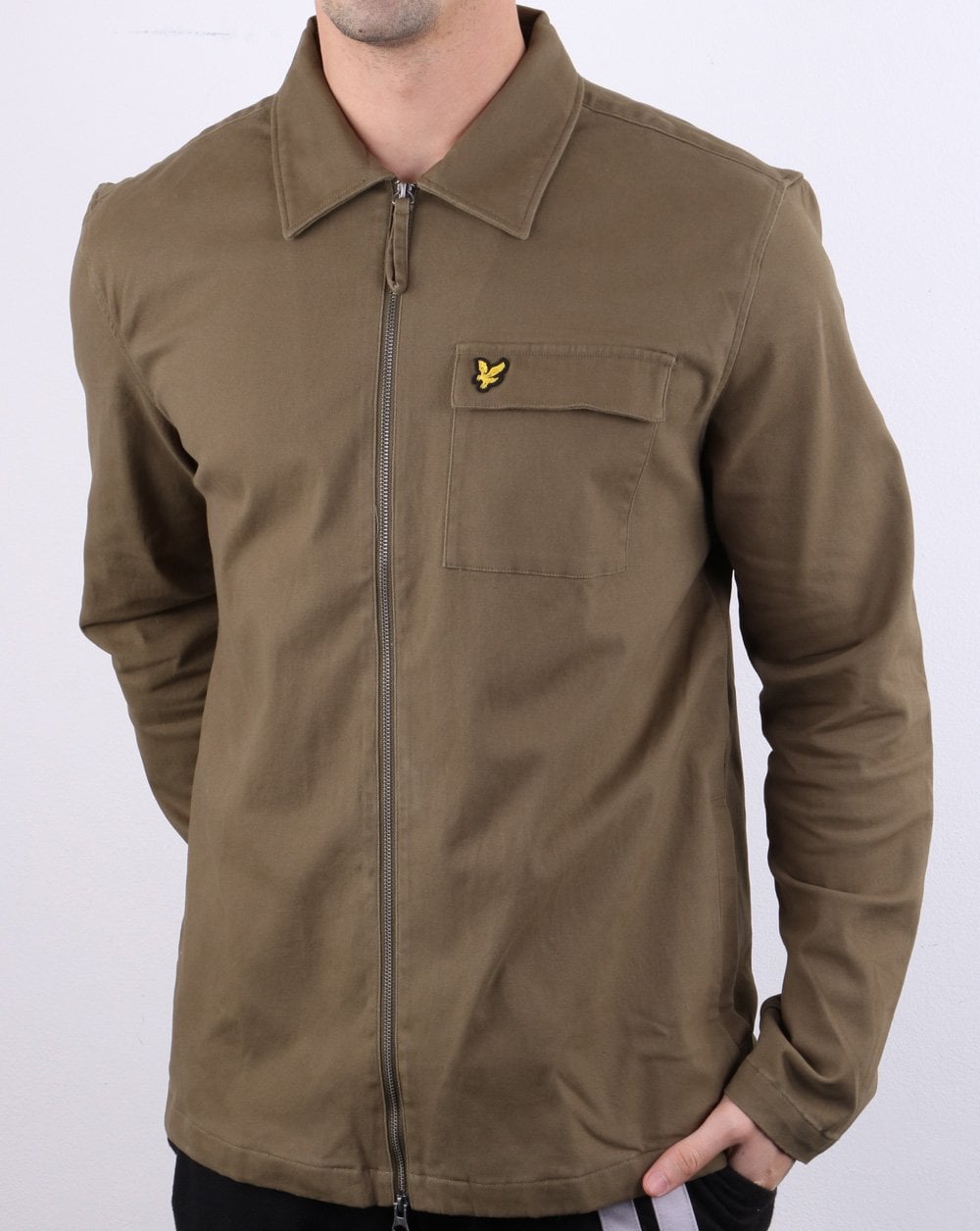 Lyle And Scott – Twill-Overshirt in Khaki