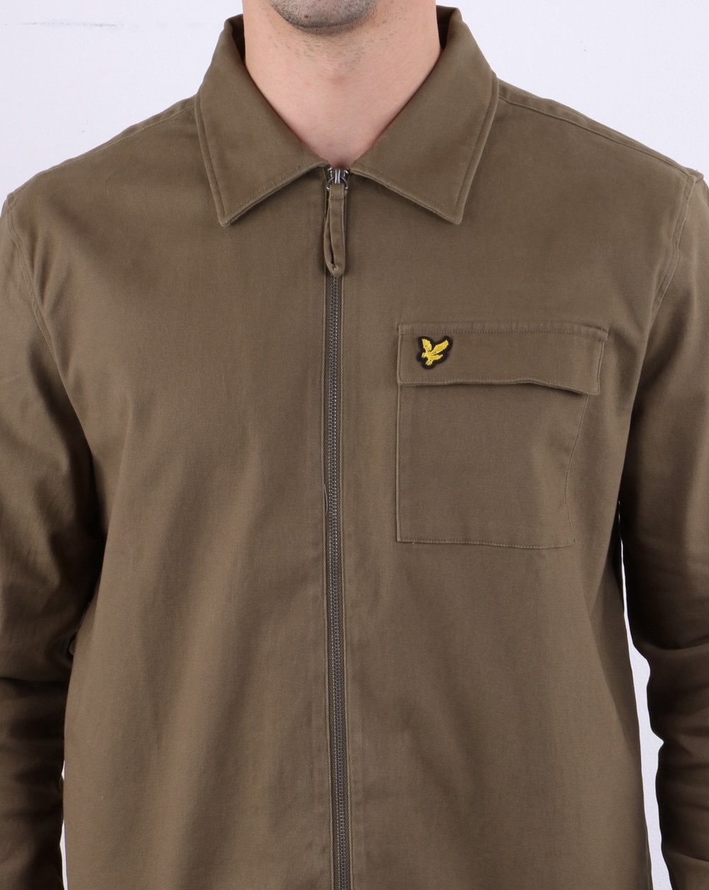 Lyle And Scott – Twill-Overshirt in Khaki