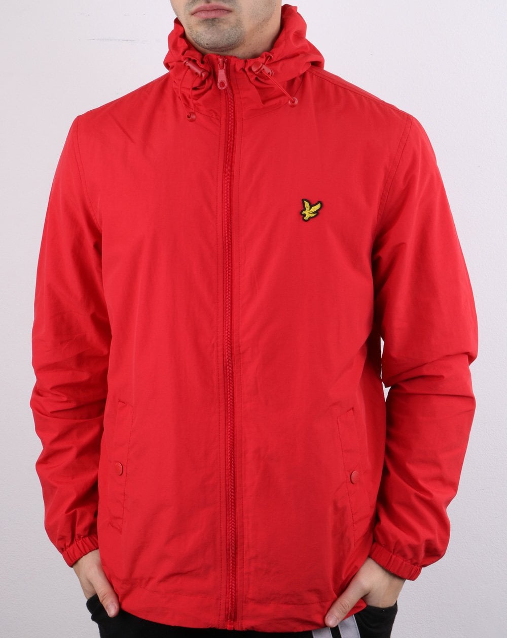 Lyle And Scott – Rote Kapuzenjacke mit durchgehendem Reißverschluss