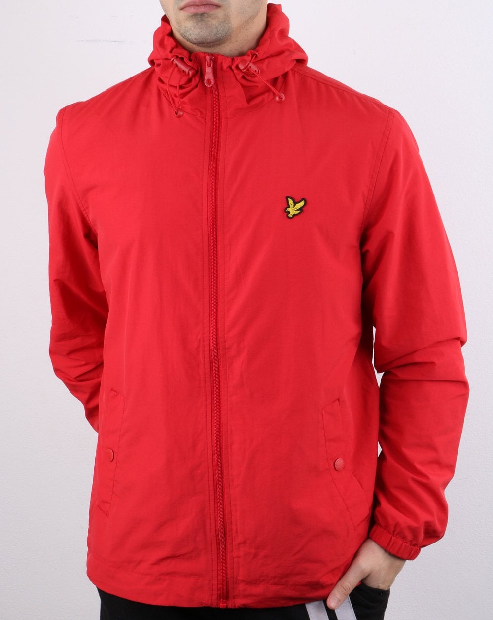 Lyle And Scott – Rote Kapuzenjacke mit durchgehendem Reißverschluss