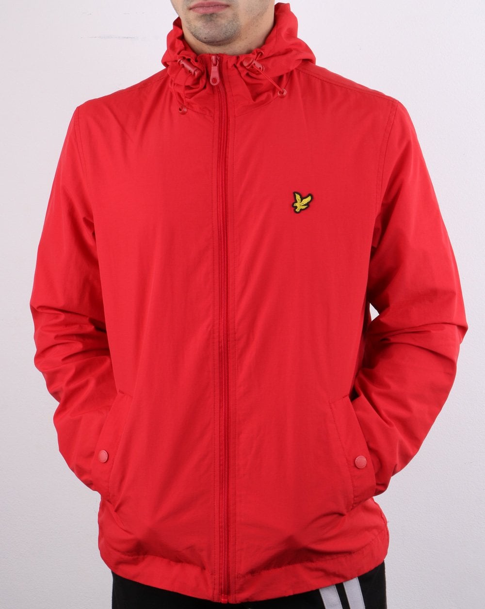 Lyle And Scott Zip Through Hooded Jacket Red