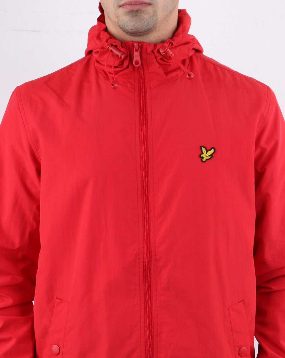 Lyle And Scott – Rote Kapuzenjacke mit durchgehendem Reißverschluss