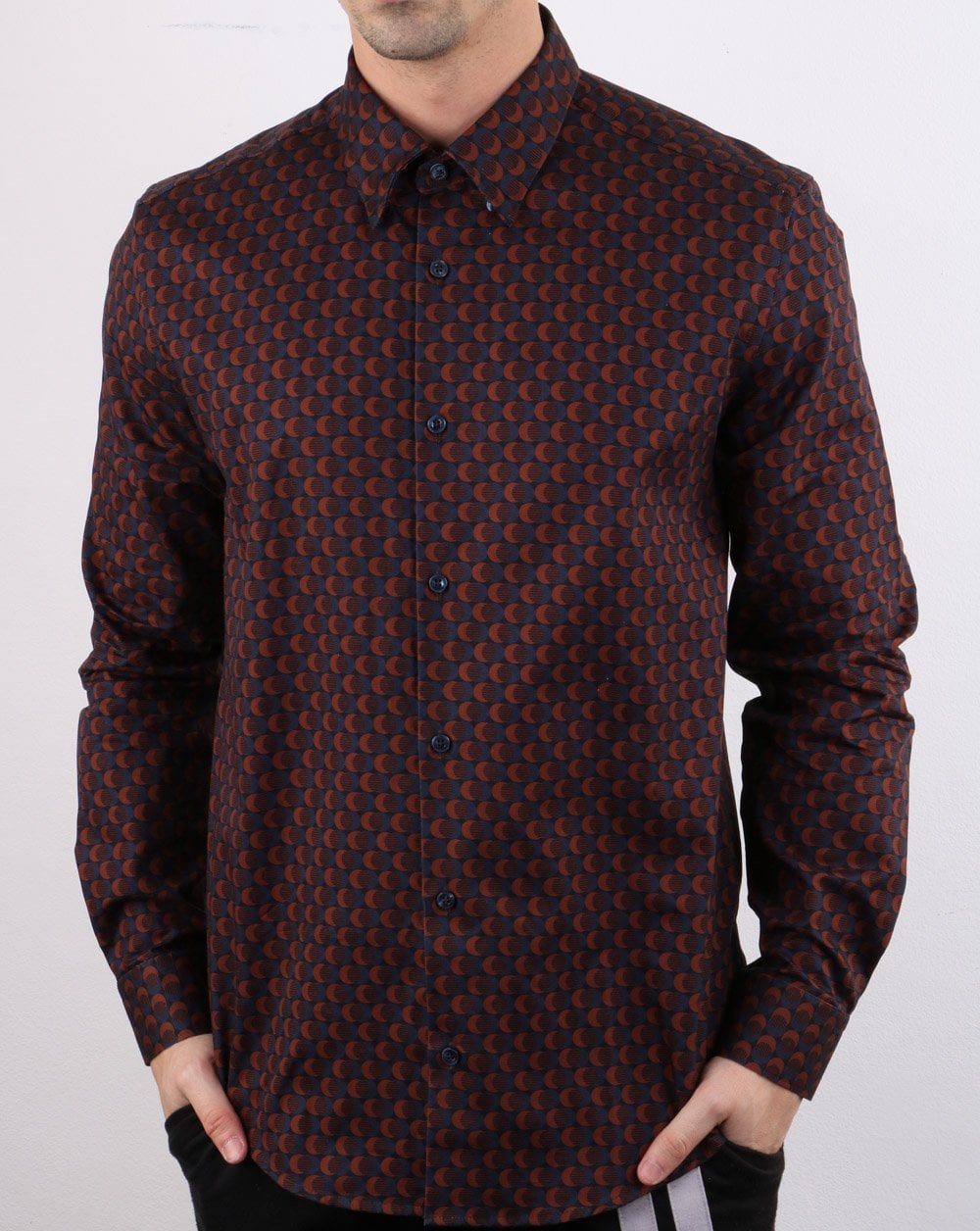 Ben Sherman – Geo-Hemd in Marineblau