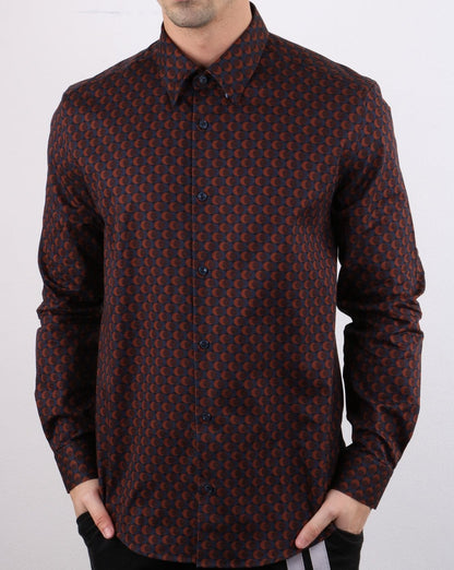 Ben Sherman – Geo-Hemd in Marineblau