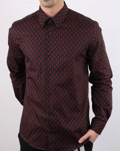Ben Sherman – Geo-Hemd in Marineblau