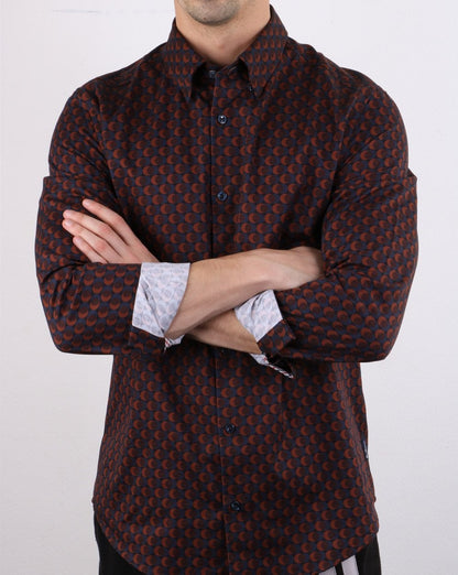 Ben Sherman – Geo-Hemd in Marineblau
