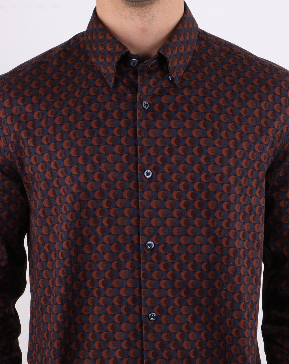 Ben Sherman – Geo-Hemd in Marineblau