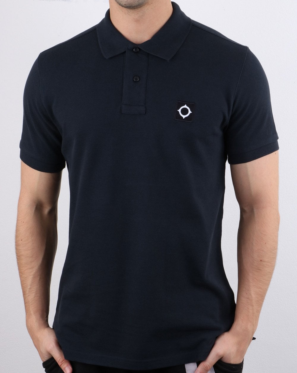 Ma.strum Piqué-Poloshirt, Dunkelmarineblau