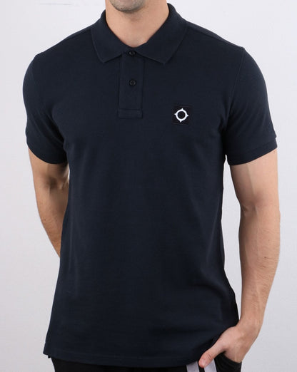 Ma.strum Piqué-Poloshirt, Dunkelmarineblau
