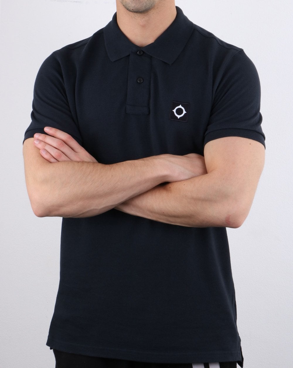 Ma.strum Piqué-Poloshirt, Dunkelmarineblau