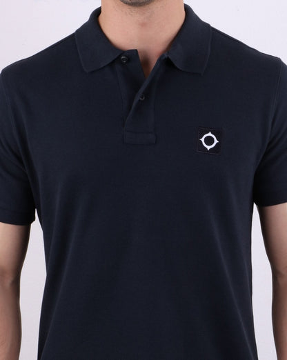 Ma.strum Piqué-Poloshirt, Dunkelmarineblau