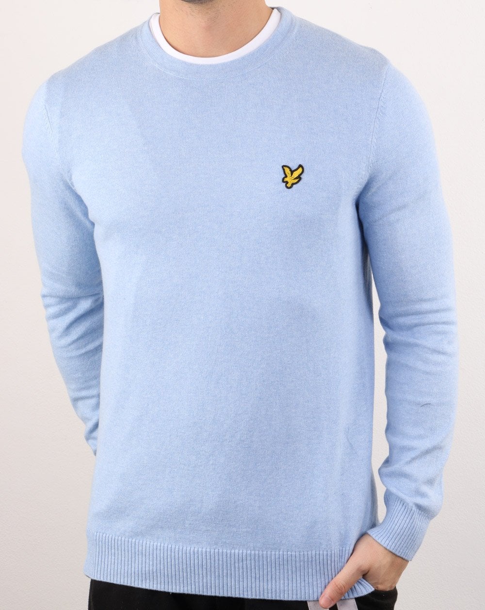 Lyle And Scott – Rundhalspullover aus Merinowolle in Poolblau