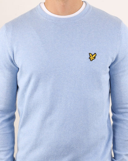 Lyle And Scott – Rundhalspullover aus Merinowolle in Poolblau
