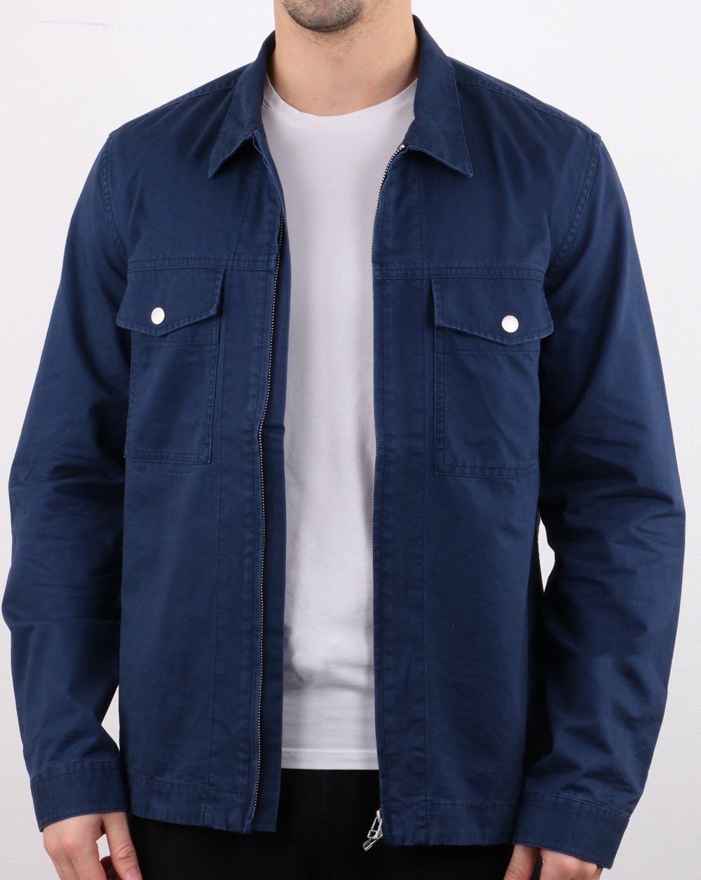 Pretty Green Section Overshirt mit Reißverschluss vorne, Marineblau