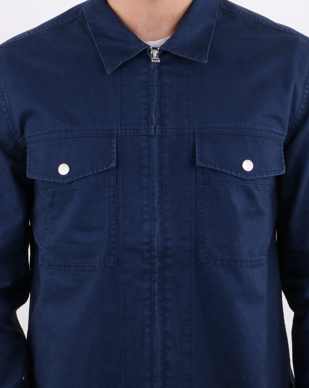 Pretty Green Section Overshirt mit Reißverschluss vorne, Marineblau