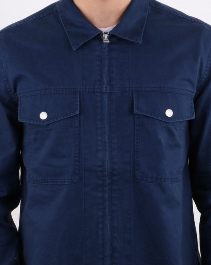 Pretty Green Section Overshirt mit Reißverschluss vorne, Marineblau
