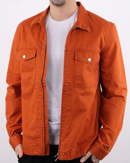 Pretty Green Section Überhemd mit Reißverschluss vorne, Orange
