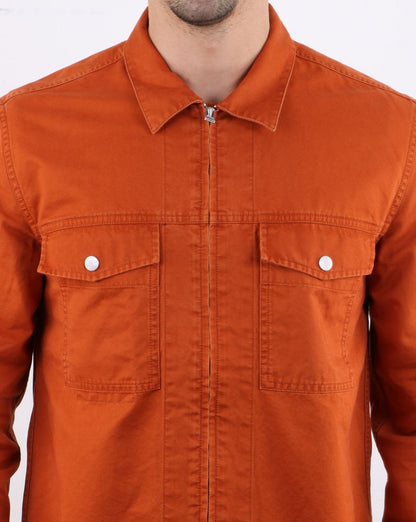 Pretty Green Section Überhemd mit Reißverschluss vorne, Orange