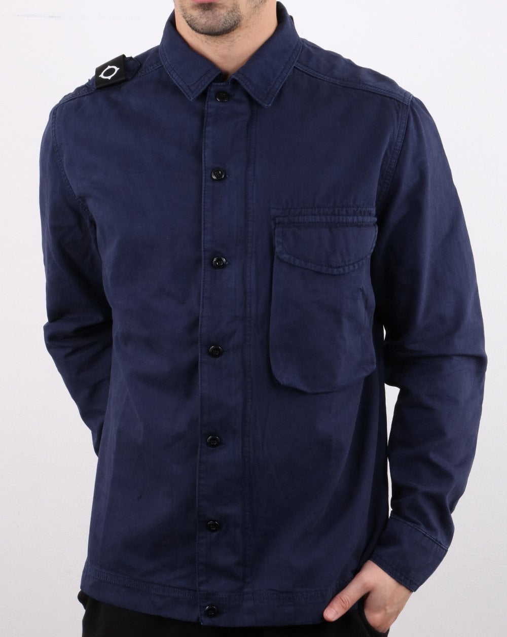 Ma.strum Garment Dyed Overshirt Navy