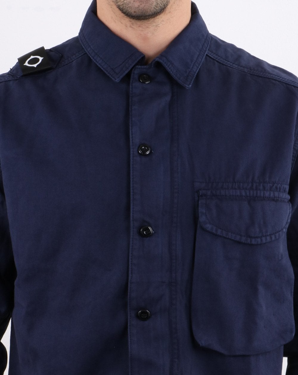 Ma.strum Garment Dyed Overshirt Navy