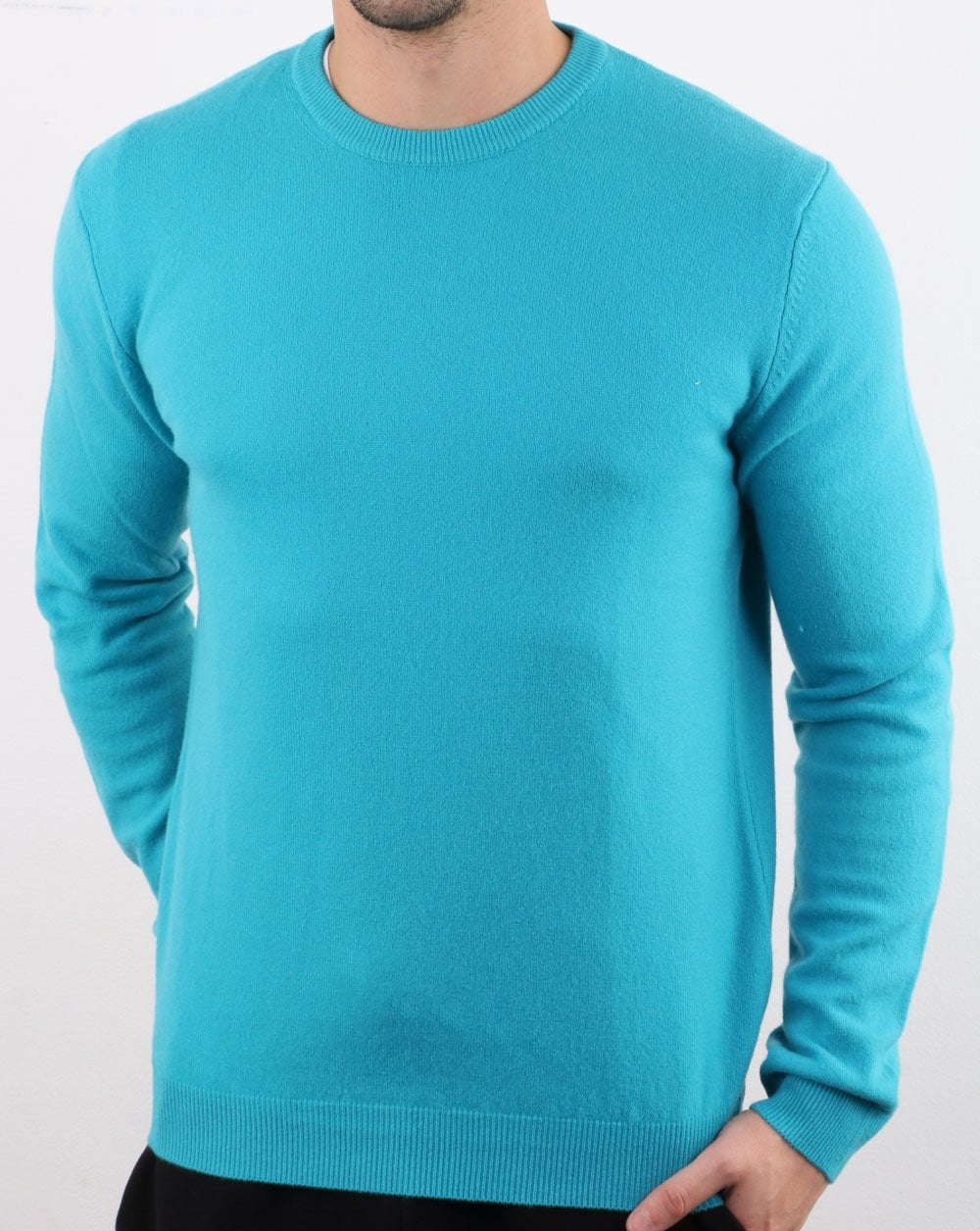 Benetton – Pullover aus Merinowolle, Blaugrün