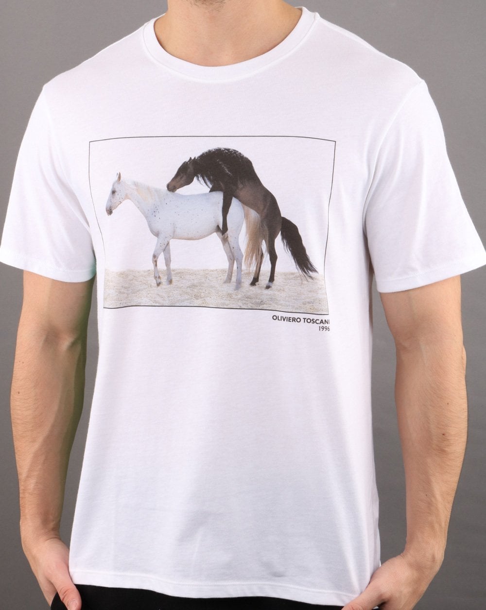 Benetton Print T Shirt Iconic advert White