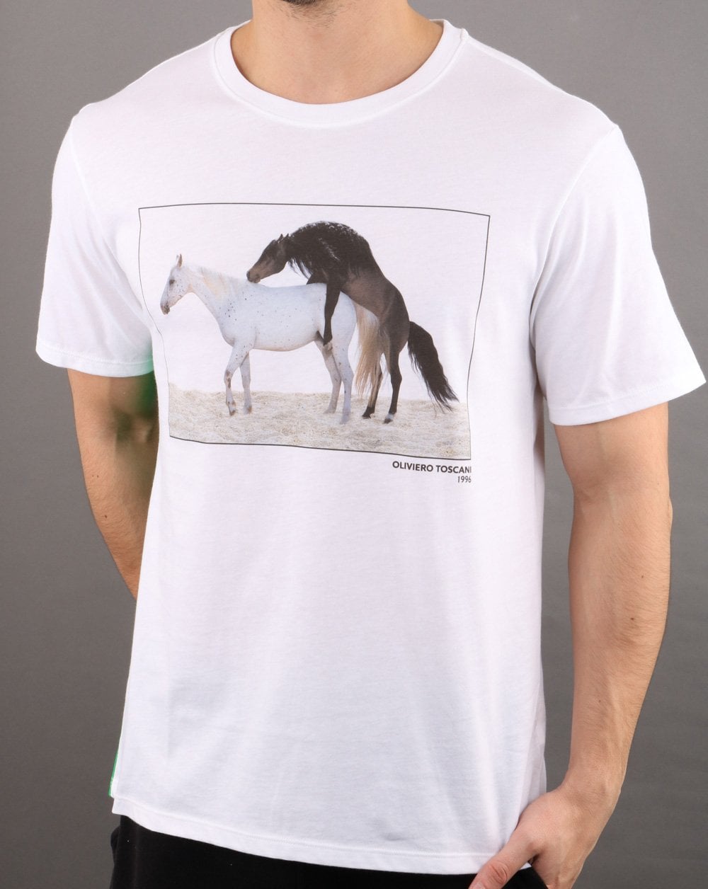 Benetton Print T Shirt Iconic advert White