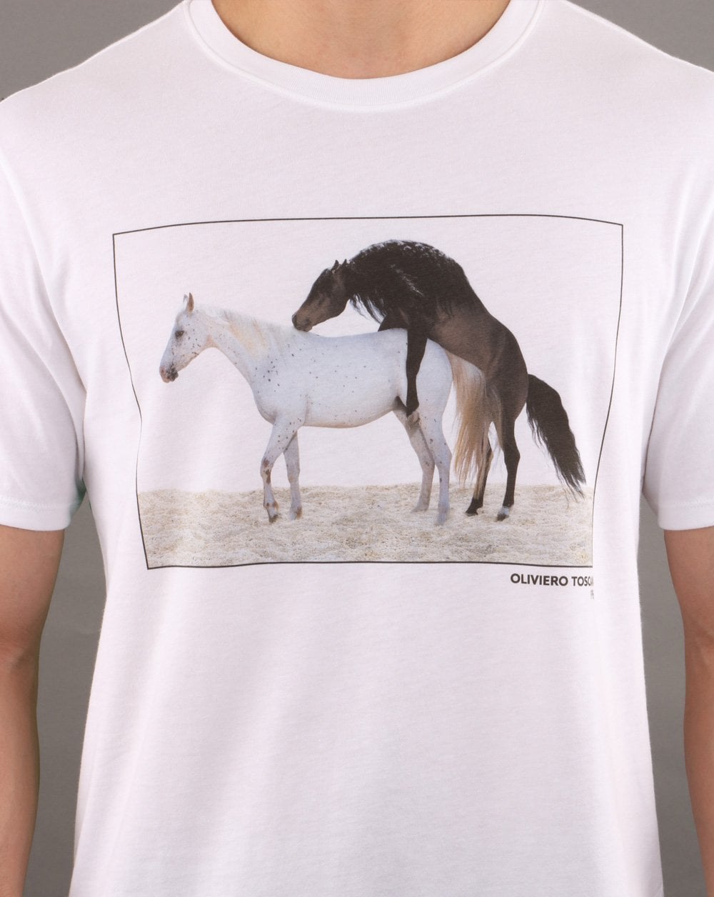 Benetton Print T Shirt Iconic advert White