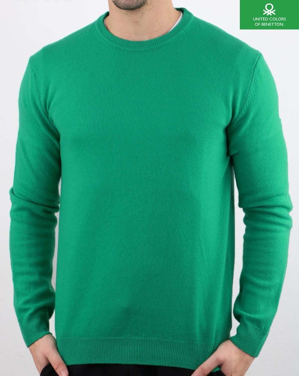 Benetton Pullover aus Merinowolle Grün