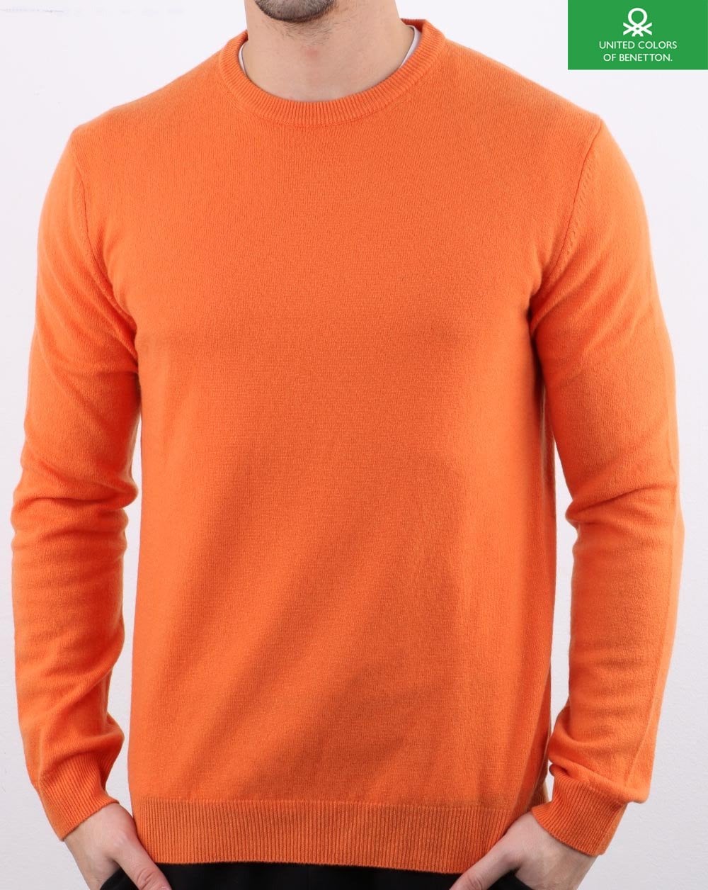 Benetton Merino Wool Jumper Orange