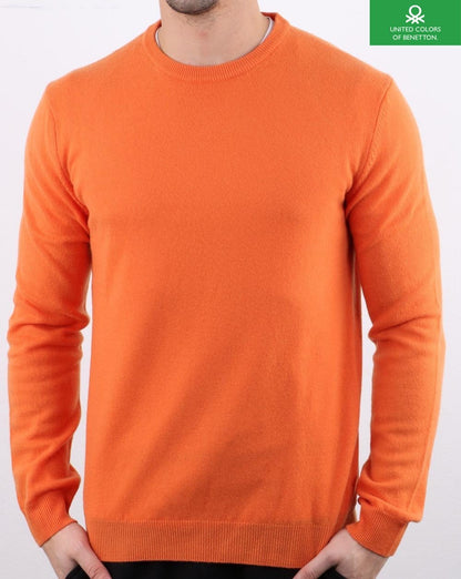Benetton Pullover aus Merinowolle Orange