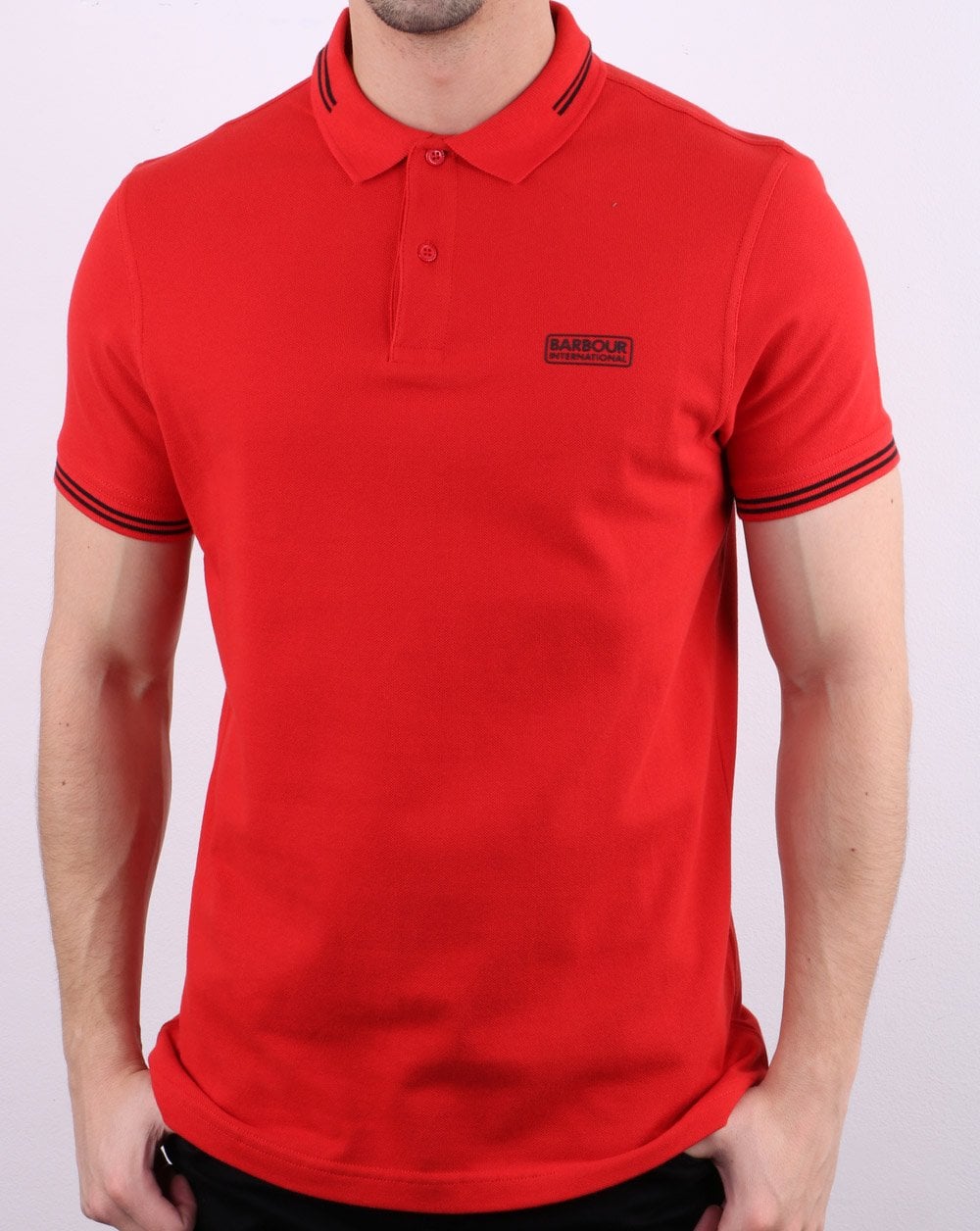 Barbour International Tipped Polo Red