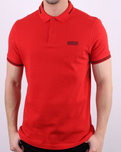 Barbour International Poloshirt mit Streifen in Rot