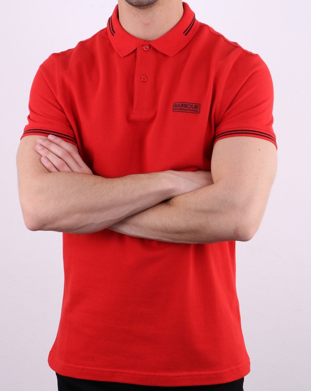 Barbour International Tipped Polo Red