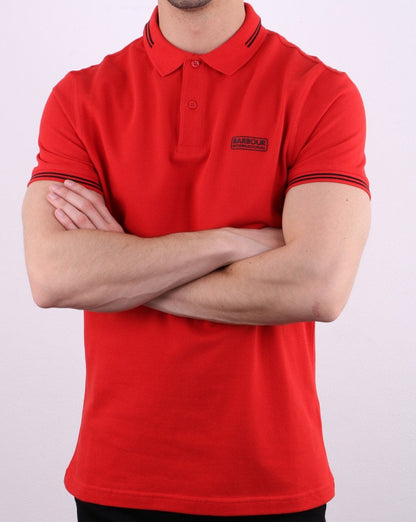 Barbour International Poloshirt mit Streifen in Rot