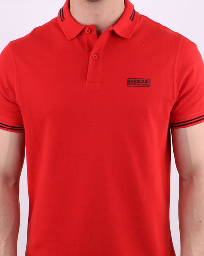 Barbour International Poloshirt mit Streifen in Rot