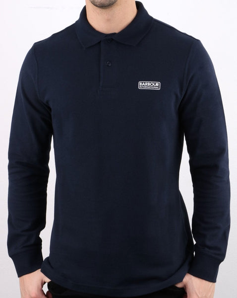 Barbour International Long Sleeved Polo Navy