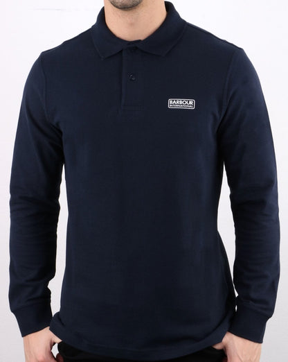 Barbour International Langarm-Poloshirt in Marineblau
