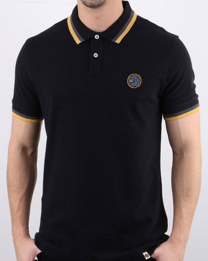 Pretty Green Curving Polo Schwarz