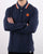 Pretty Green Tipped Long Sleeve Polo Navy